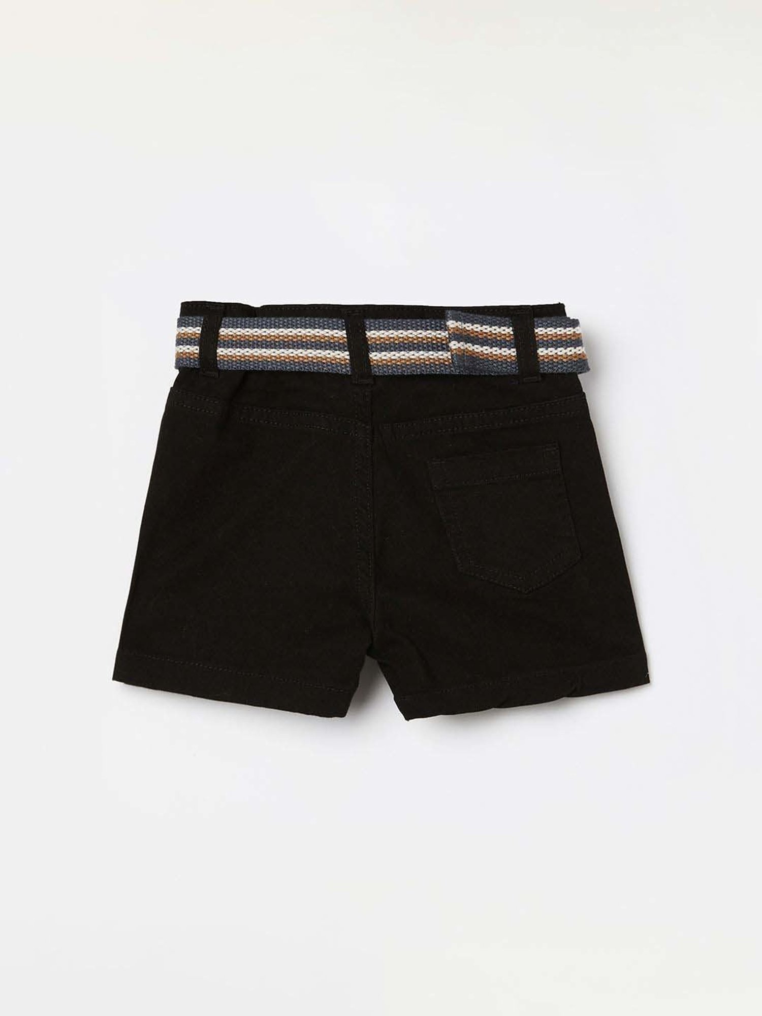 Juniors by Lifestyle Boys Black Cotton Solid Shorts
