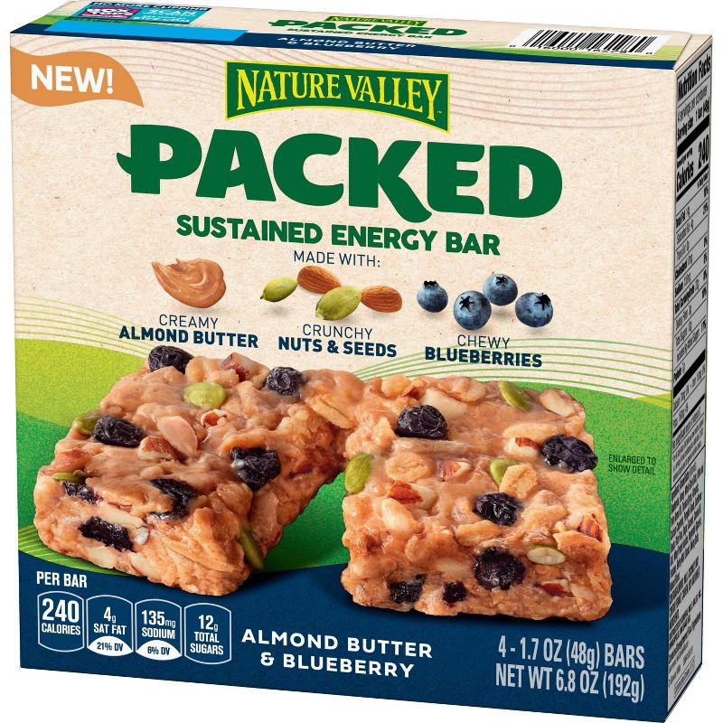 Nature Valley Packed Sustained Energy Bar Almond Butter Blueberry - 6.8oz