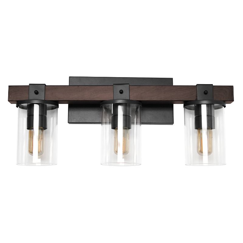 Industrial Rustic Lantern Restored Bath Vanity Ceiling Light Brown - Elegant Designs