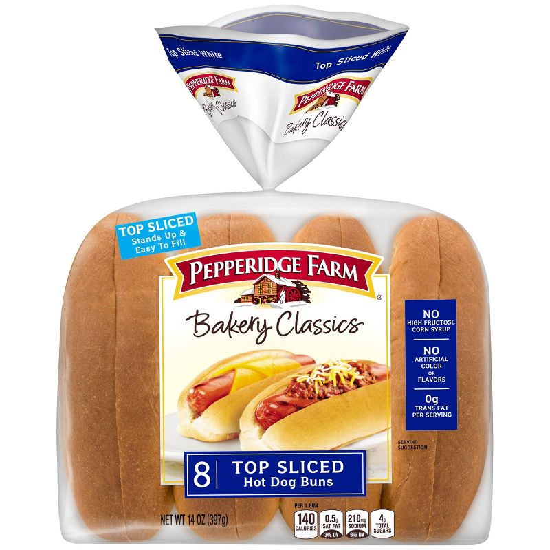 Pepperidge Farm Bakery Classics Top Sliced Whit eHot Dog Buns - 14oz/8ct