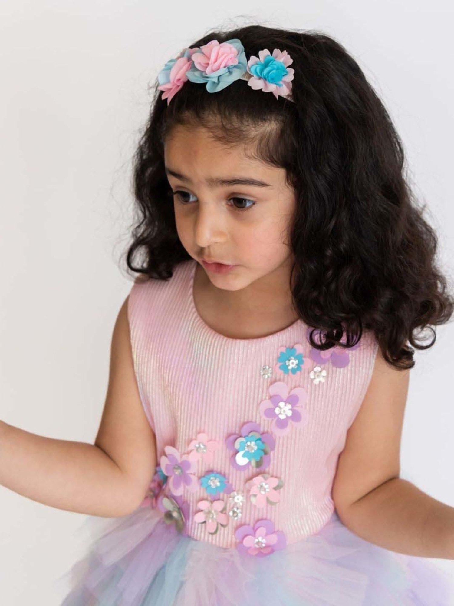 A Little Fable Lavender Applique Dress