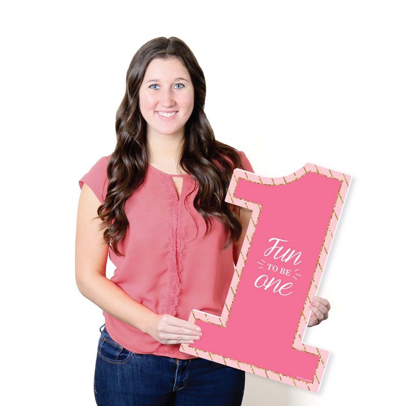 Big Dot of Happiness 1st Birthday Girl - Fun to be One - Guest Book Sign - First Birthday Party Guestbook Alternative - Signature Mat