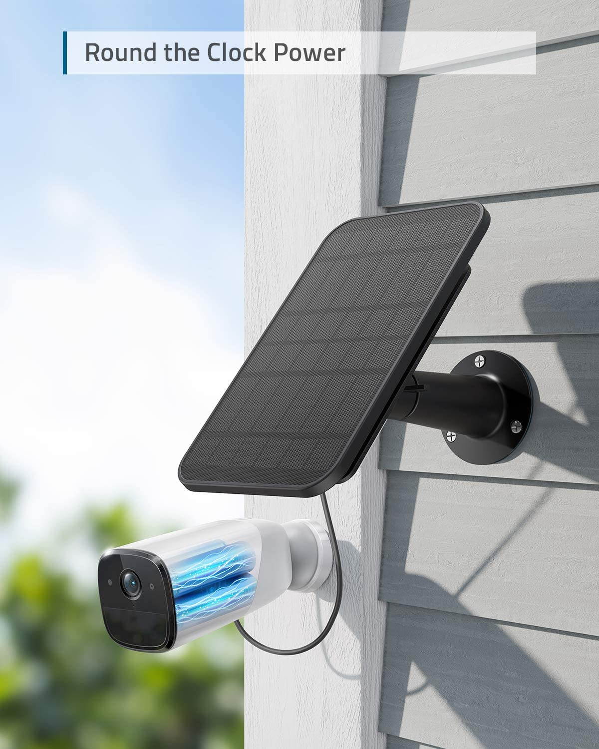 eufy Security Certified eufyCam Solar Panel, Compatible with eufyCam, Continuous Power Supply, 2.6W Solar Panel, IP65 Weatherproof