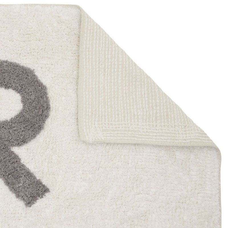Juvale Personalized Bathroom Rugs with Letter R Initial, Cotton Bath Mat (White, 32 x 20 in)