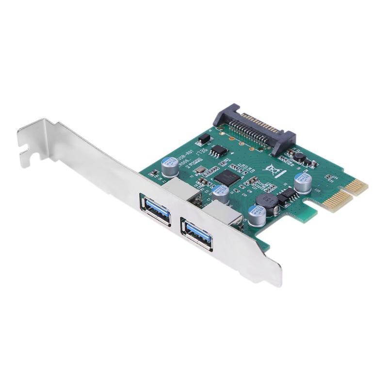ALLOYSEED Super Speed PCI-E 2 Port PCI Express Expansion Card USB 3.0 SATA Power Adapter Card for Desktops PC Support the LINUX