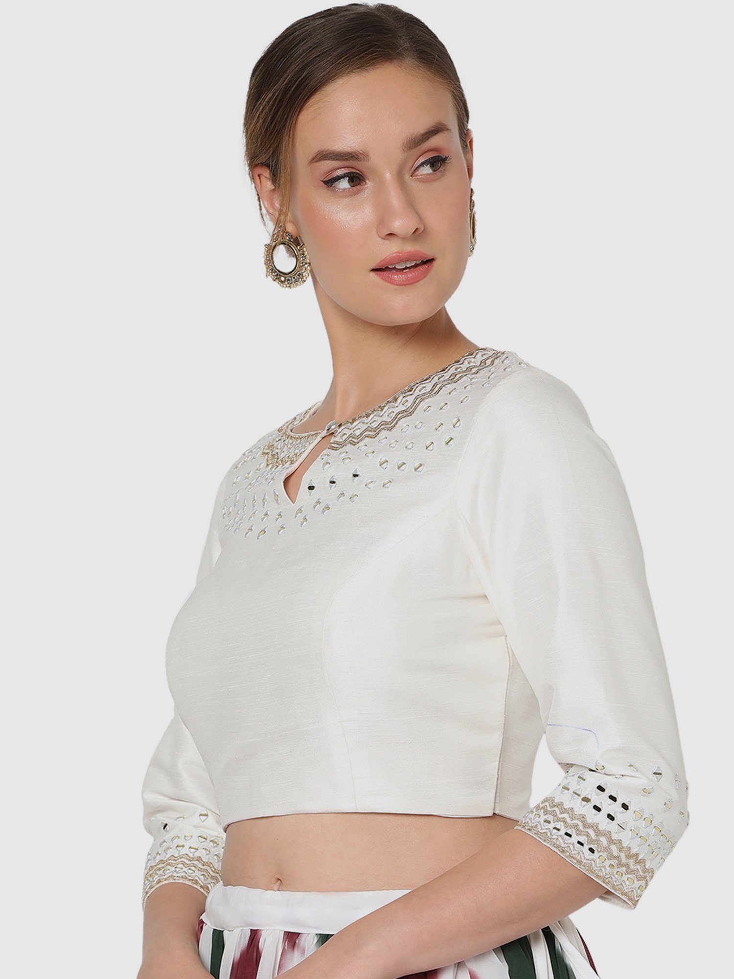 Salwar Studio Red Textured Blouse