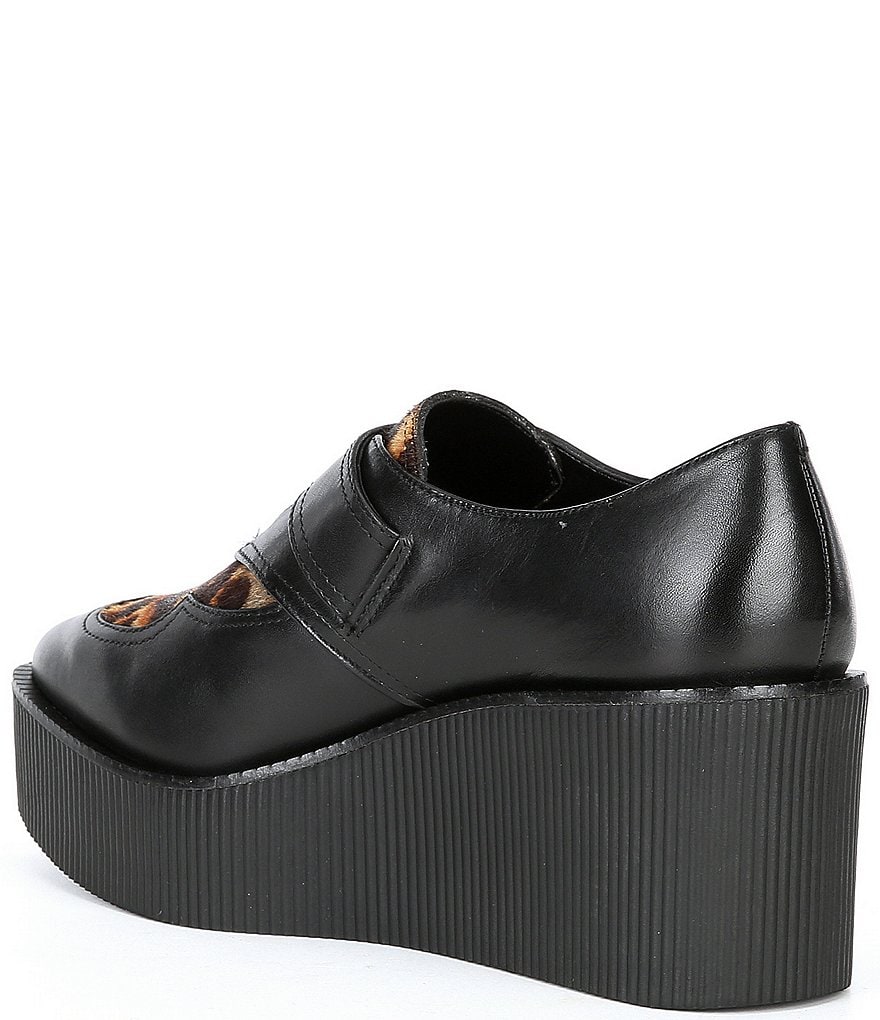 Gianni Bini Slaede Leopard Print Calf Hair Platform Creepers