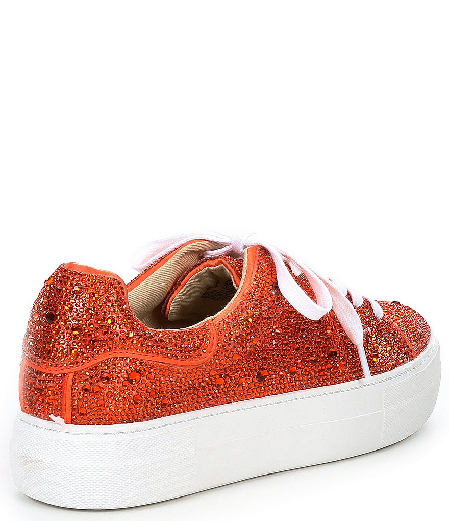 Blue by Betsey Johnson Sidny Rhinestone Embellished Platform Lace-Up Sneakers