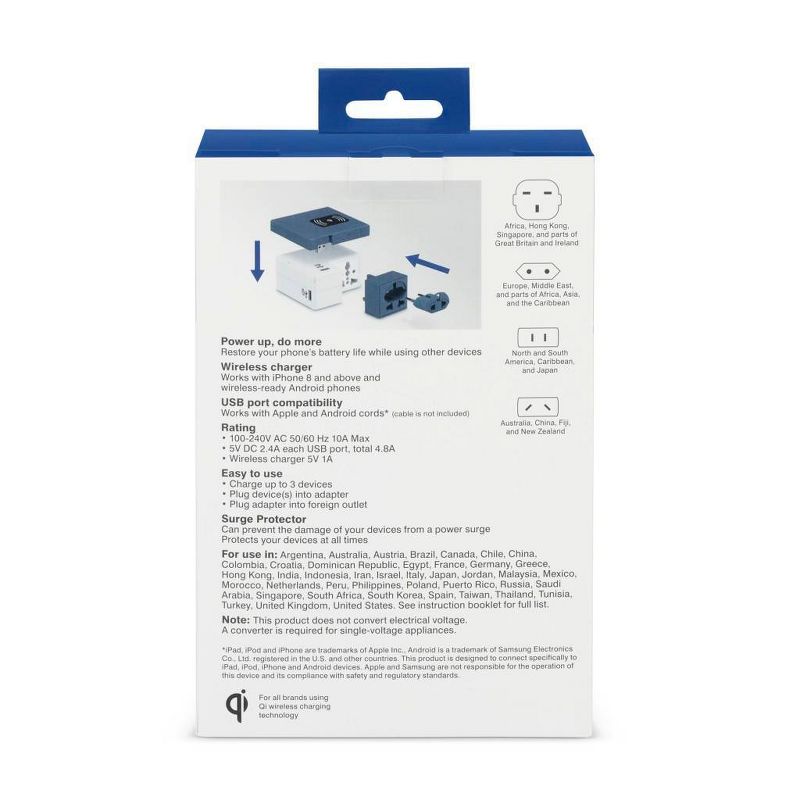 Travel Smart by Conair All-in-One Adapter with Phone Charging Station