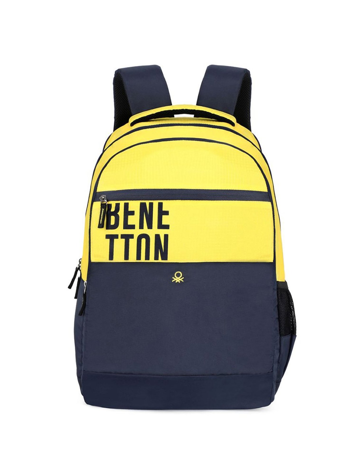 United Colors of Benetton Provence 21 Ltrs Navy & Yellow Medium Backpack