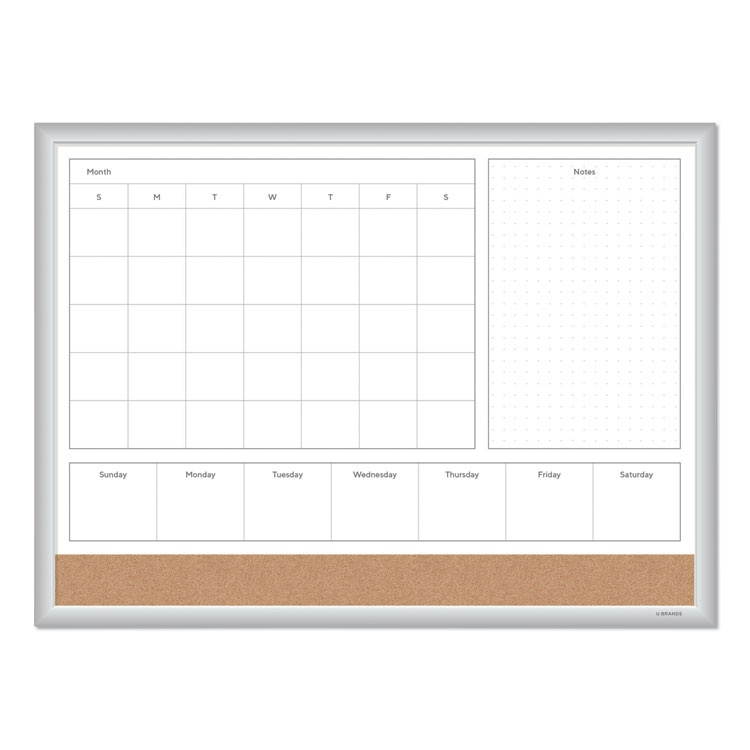 U Brands 4N1 Magnetic Dry Erase Combo Board 36 x 24 White/Natural 3891U00-01