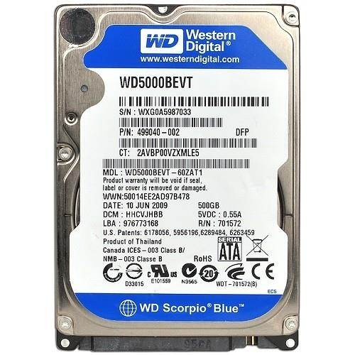 Western Digital Corporation WD5000BEVT-NDW-RC 500GB 5.4K RPM 2.5" 9.5mm,