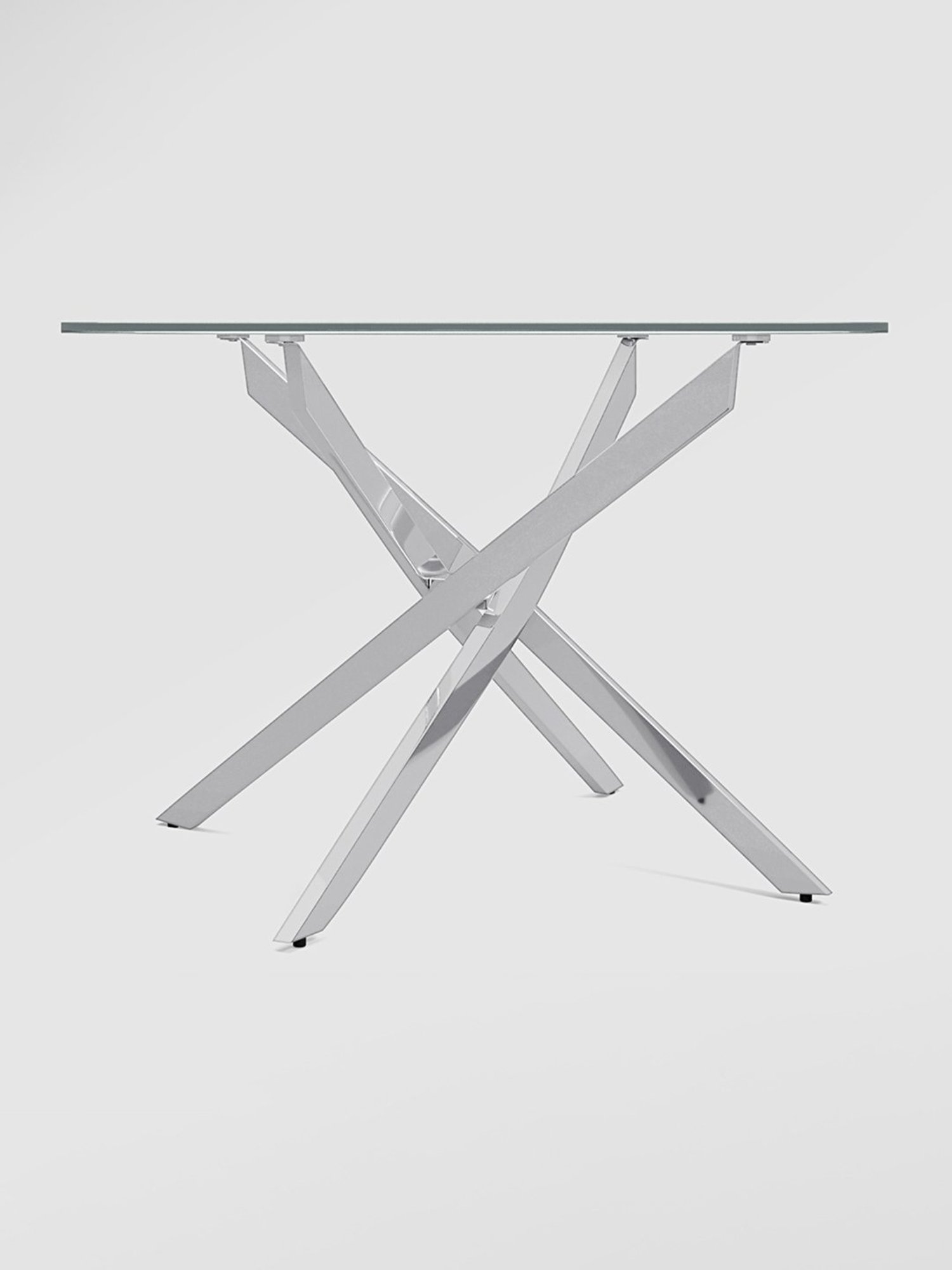 Godrej Interio Astral Silver Tempered Glass 4 Seater Circular Dining Table