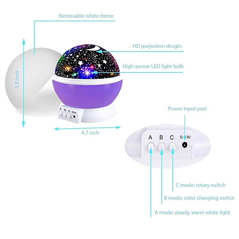 Projector Night Light for Kids Moon Night Lights ry Rotating Projection Lamp Party Favor Gifts for 312 Year Old Girls Boys Toys Age 312 Christmas Gifts Purple