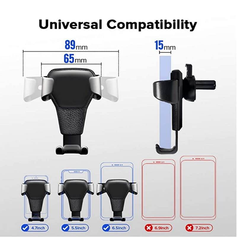 Phone Holder Air Vent Hands-Free Mobile Mount Stand for Universal Cellphone with Samsung Galaxy S20 S10 S9 S8 iPhone 11 Pro Max XS Max X XR 8 Plus Note 10 9 and More