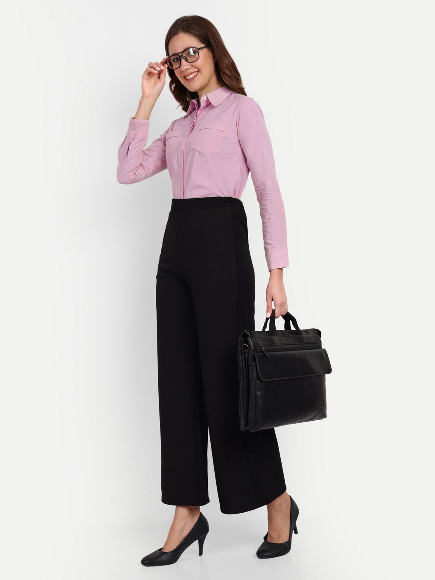 Broadstar Black Relaxed Fit High Rise Trousers