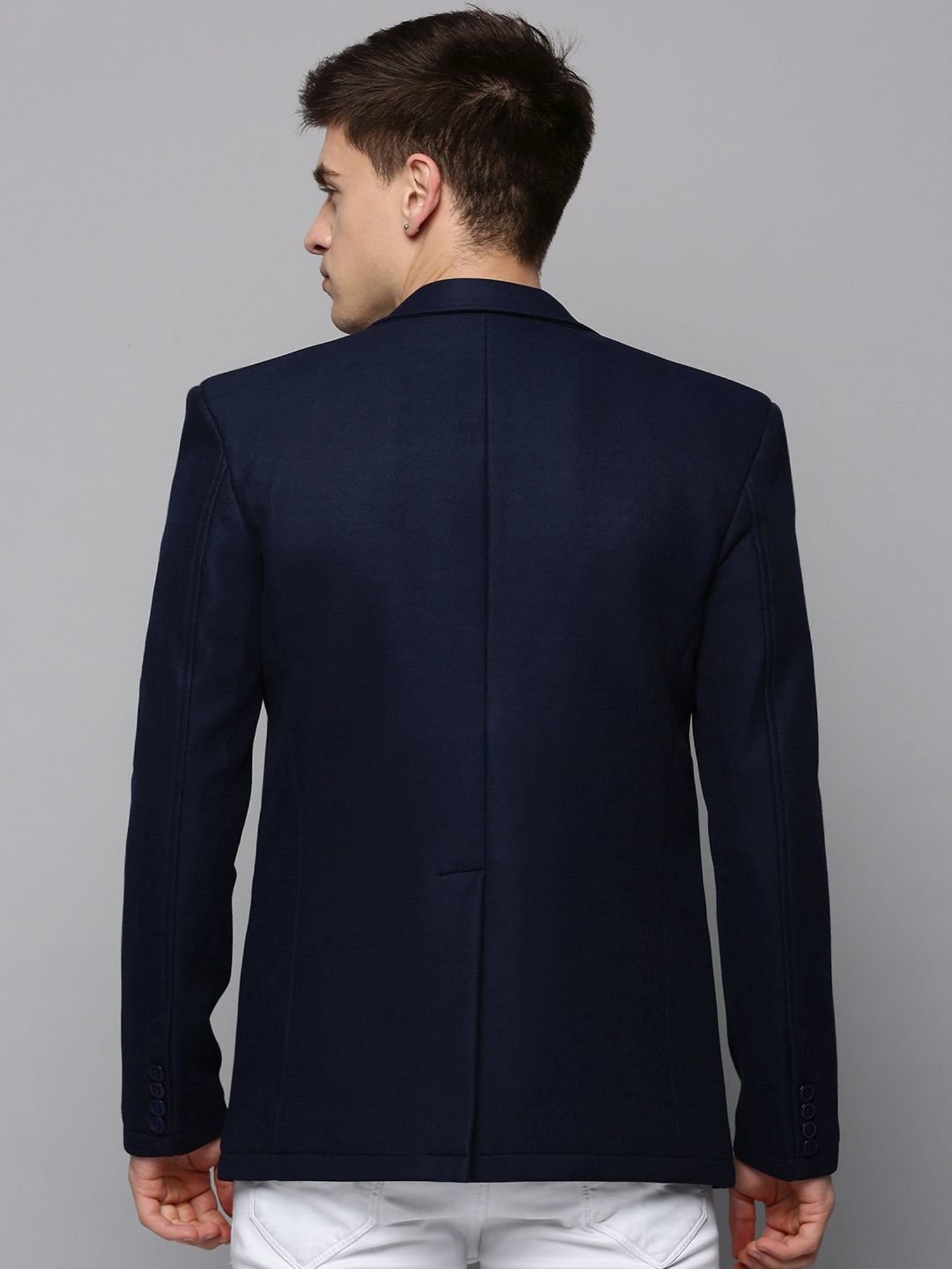 Louis Philippe Light Blue Regular Fit Blazer