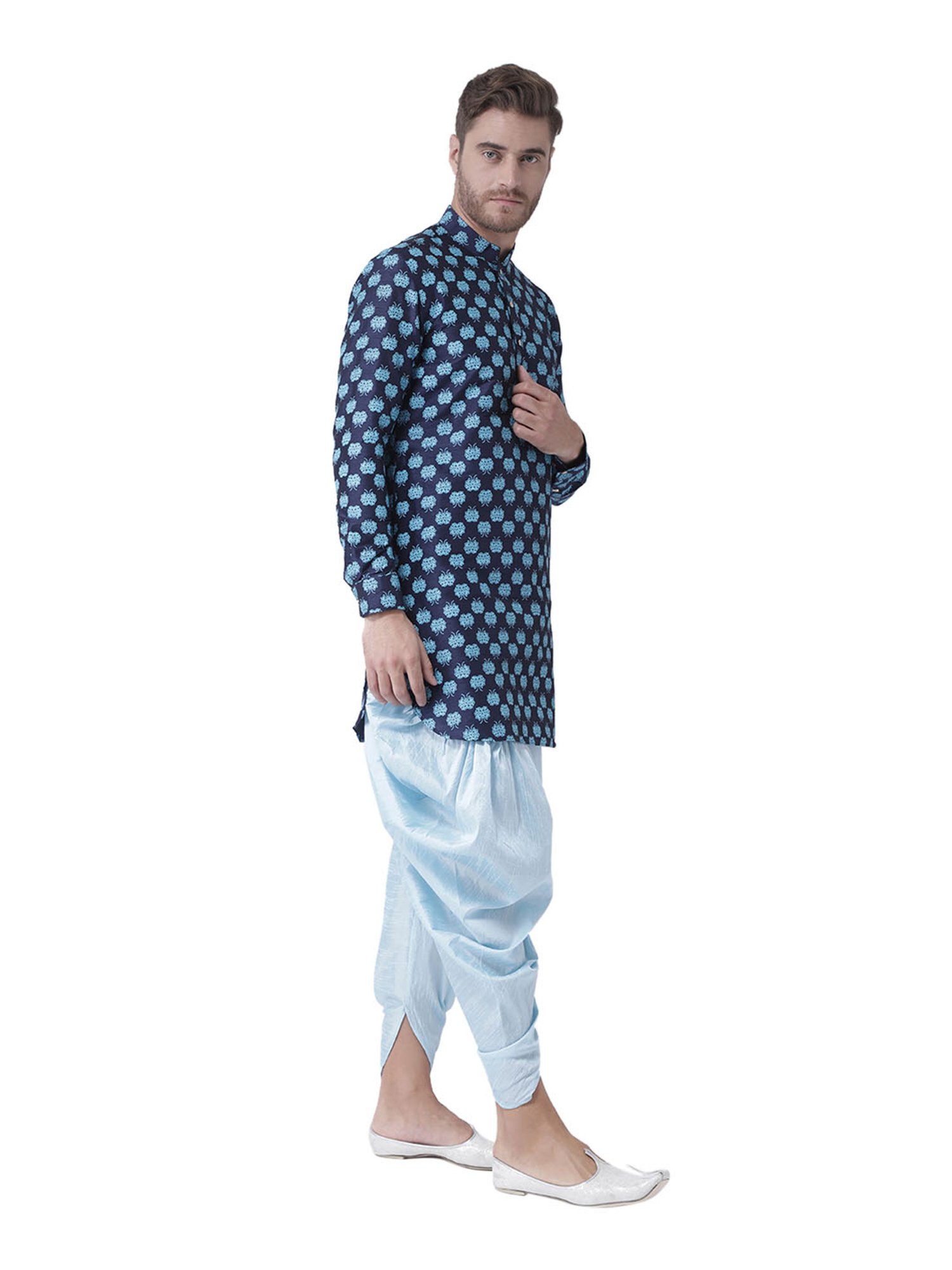 Deyann Navy Full Sleeves Printed Kurta Set