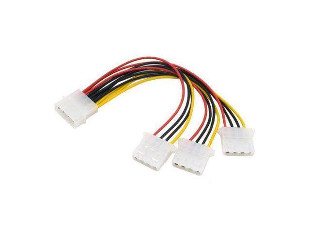 IDE 4Pin Male to 3 IDE 4Pin Female Power Supply Extension Cable 1-to-3 Splitter Cable for Hard Drive HDD 10cm
