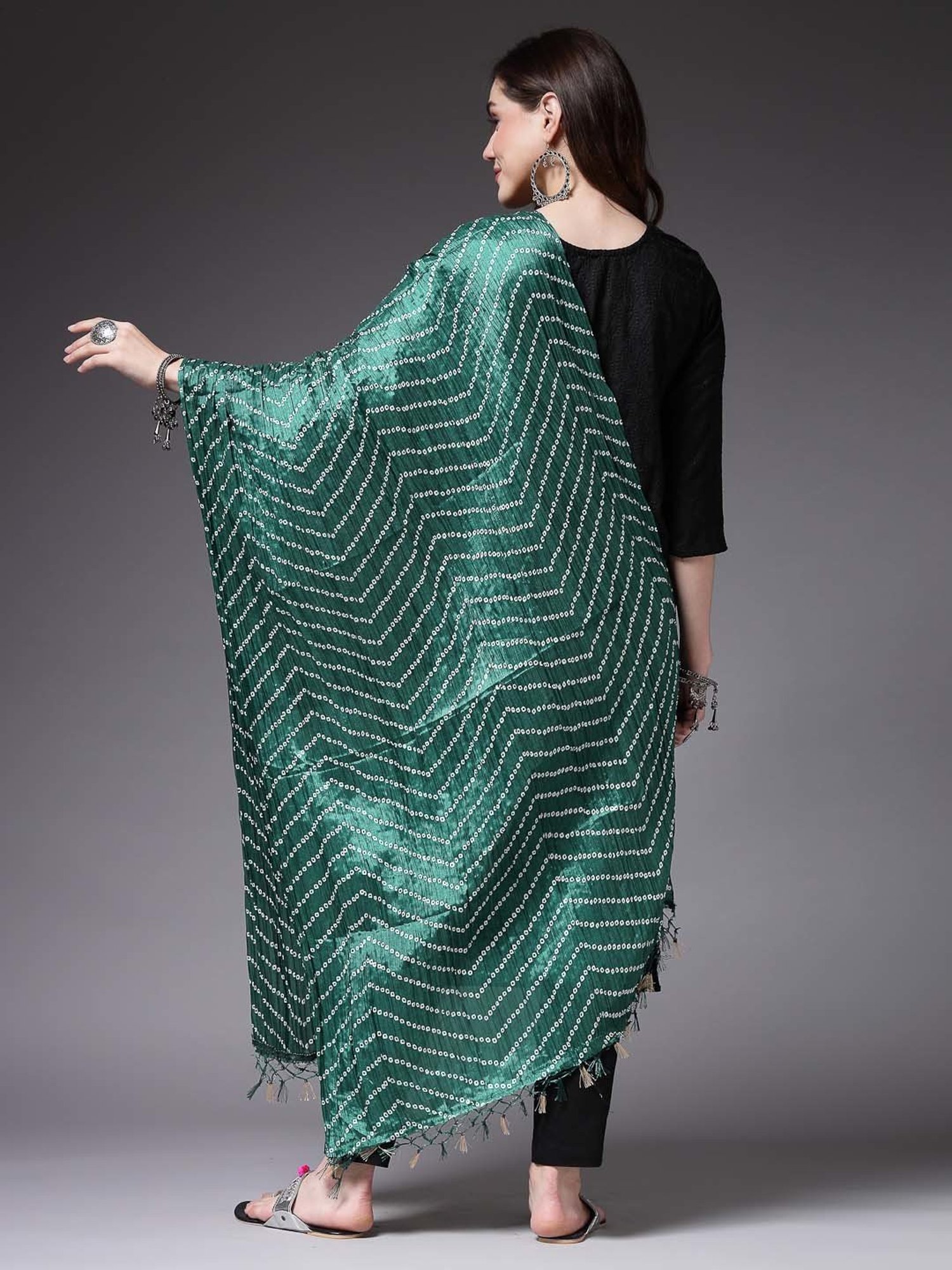 Stylum Green Printed Dupatta