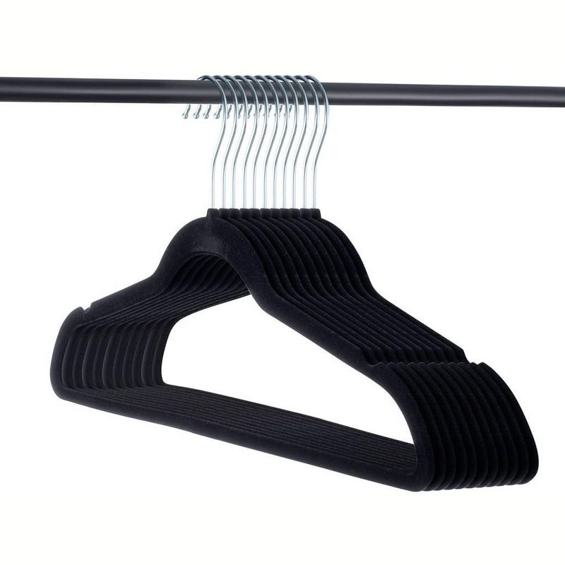 Homeitusa 50 Pack Black Velvet Cloth Hangers - Black