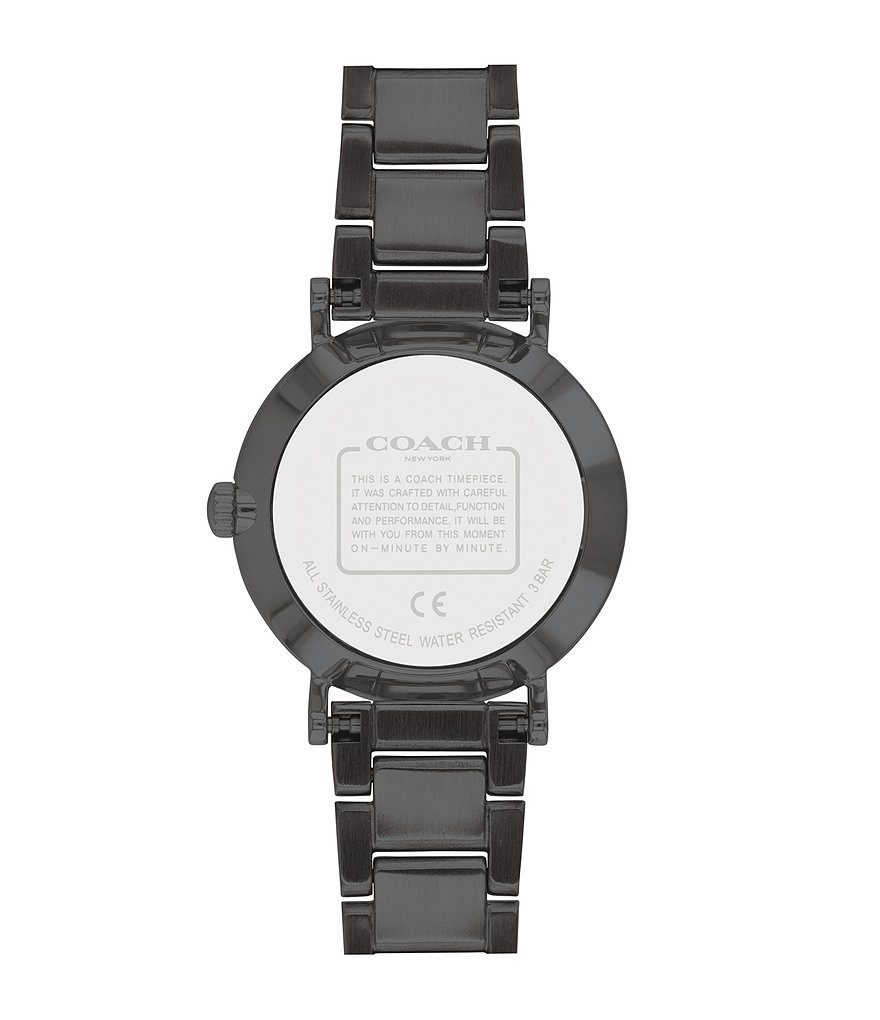 COACH Perry Black IP Shimmer Texture Bezel Bracelet Watch