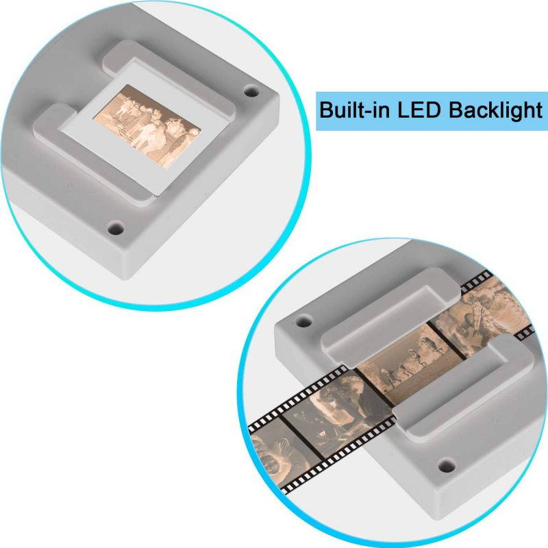 Mobile Film and Slide Scanner, Converts 35mm Slides & Negatives into Digital Photos with Your Smartphone Camera, Interesting Presents and Toys with LED Backlight(2AA Batteries not Included)