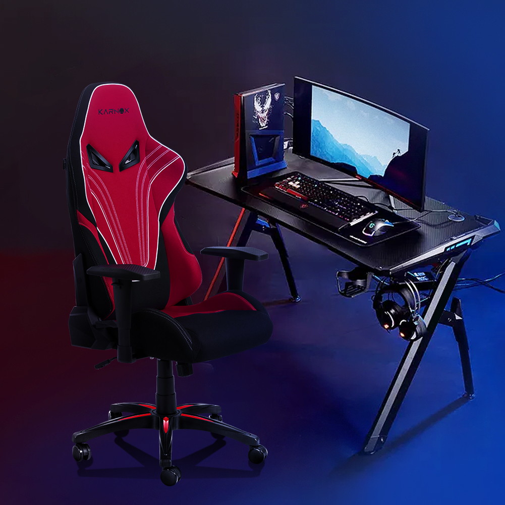 KARNOX Hero BA New Racing Style Gaming Office Chair with Adjustable Height and Armrests 155&deg; Reclining with Headrest and Lumbar Support (Black)