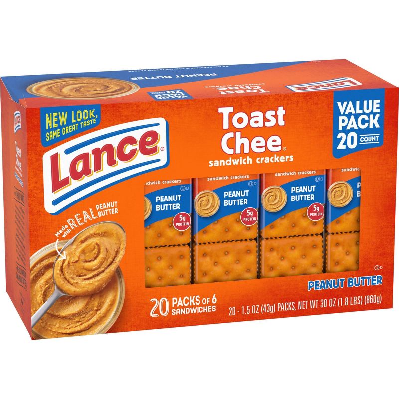 Lance Real Peanut Butter Toast Chee Cracker Sandwiches - 30.3oz - 20ct