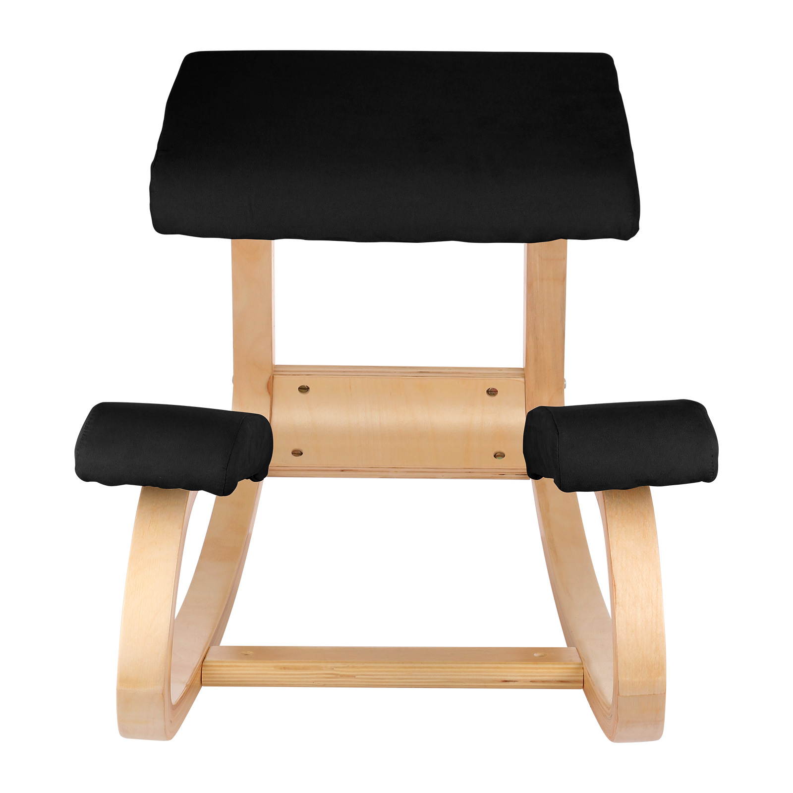 VEVOR Ergonomic Kneeling Chair Beech Wood Ergonomic Kneeling Office Chair Perfect for Body Shaping and Relieving Stress Black