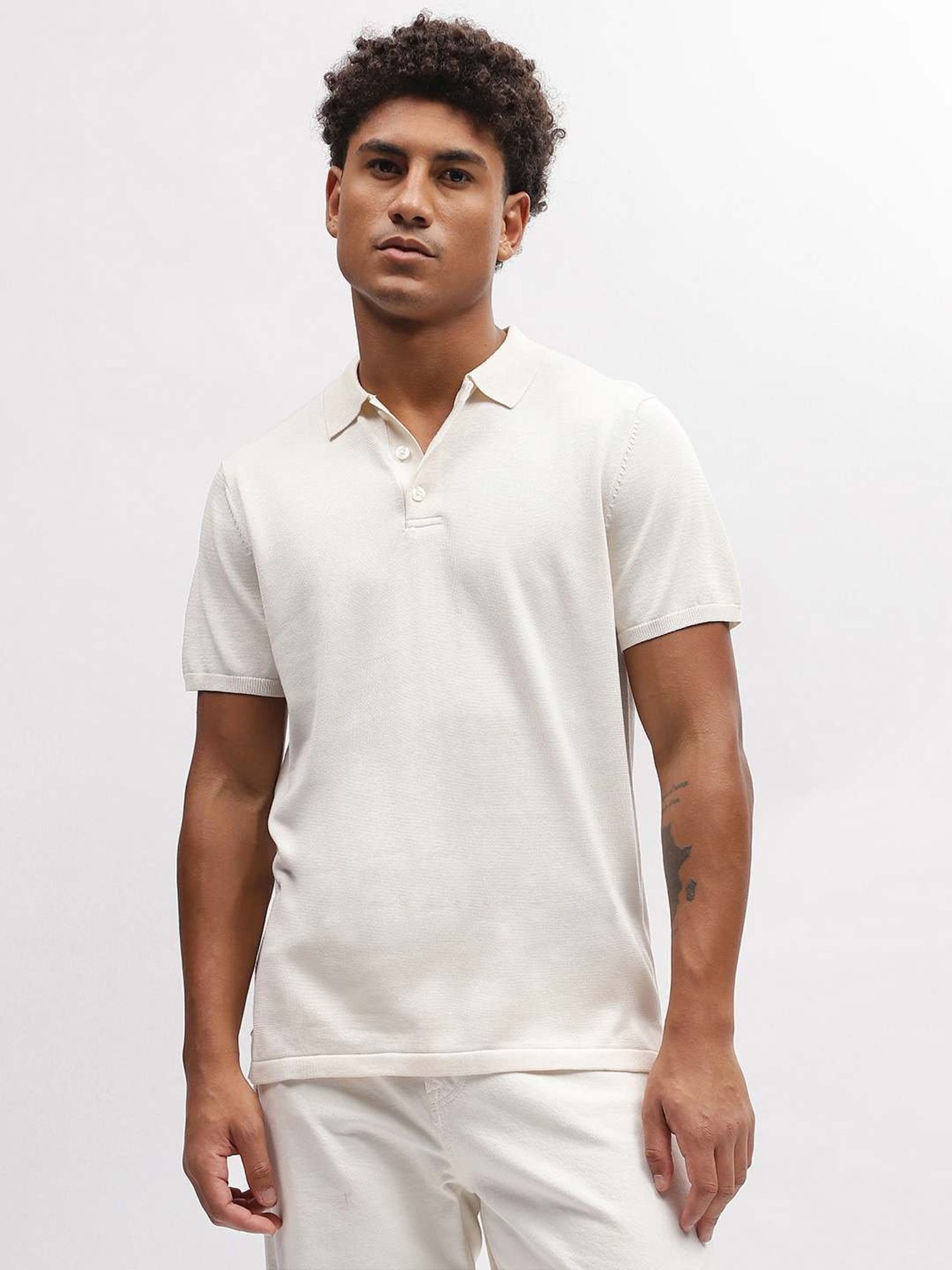 Bruun & Stengade White Regular Fit Polo T-Shirt
