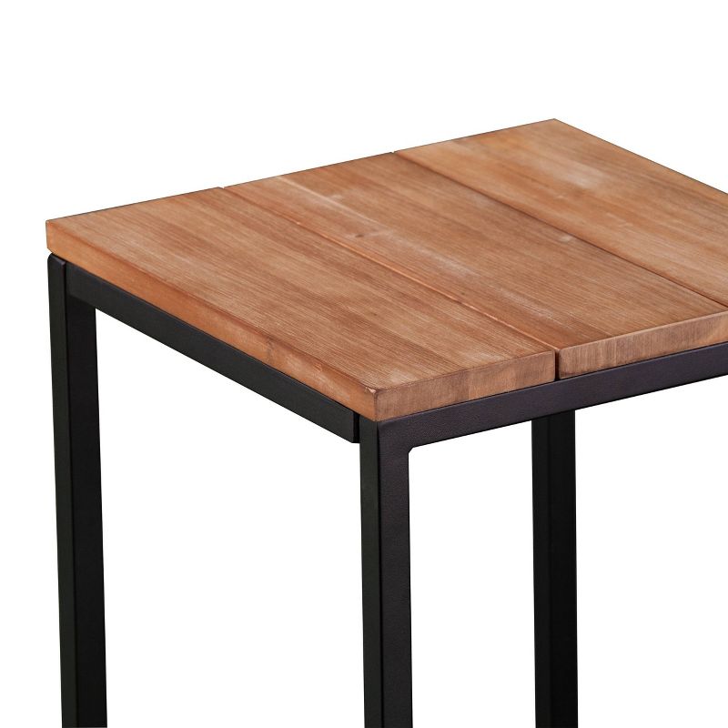 Rockshire 2pk Outdoor Bar Stools Natural/Black - Aiden Lane