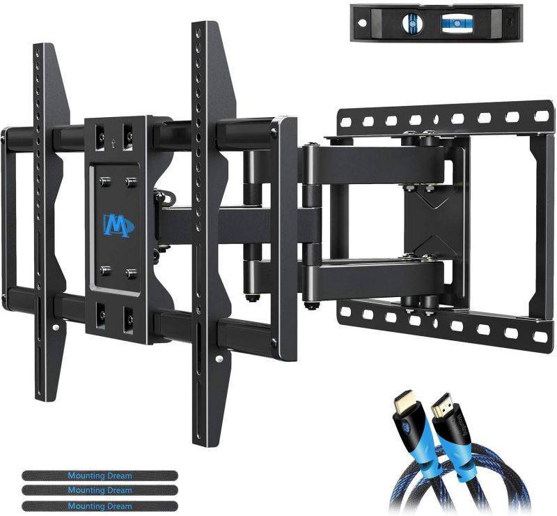 Mounting Dream TV Mount Bracket for 42-70 Inch Flat Screen TVs, Full Motion TV Wall Mounts with Swivel Articulating Dual Arms , Heavy Duty Design - Max VESA 600x400mm , 100 LBS Loading , MD2296