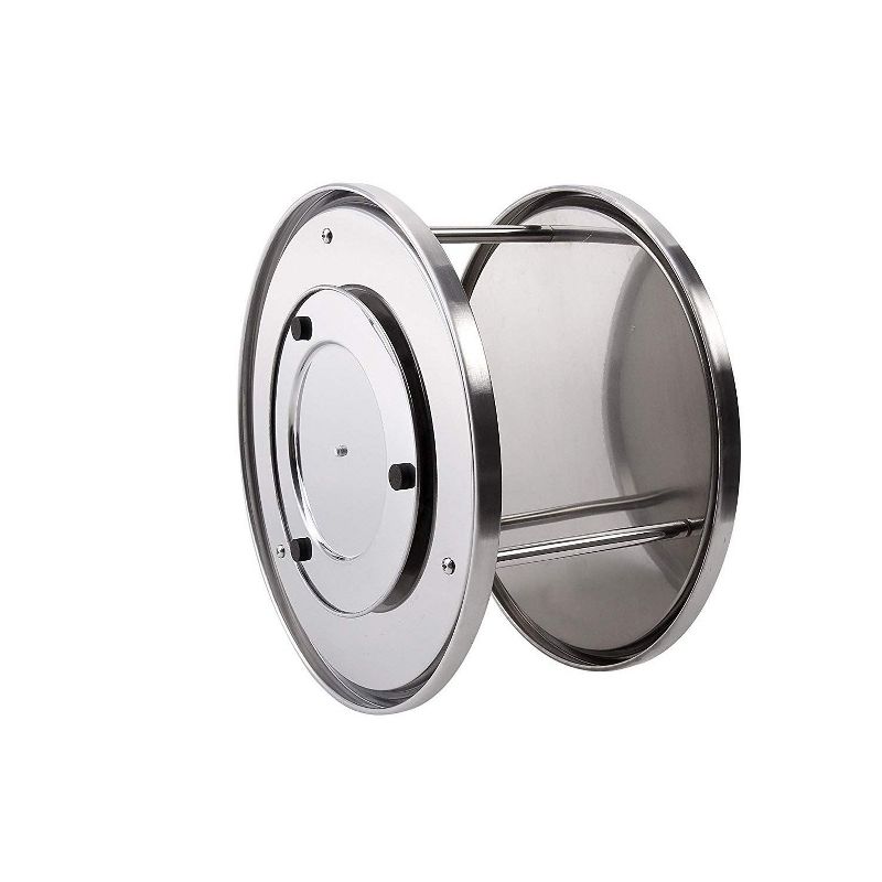 Lazy Susan Turntable Cabinet Organizer &ndash; 2 Tier 360 Degree Rotating Tabletop Stand Spice Rack Organizer Tray &ndash; 10.5&rdquo; Round, Stainless Steel