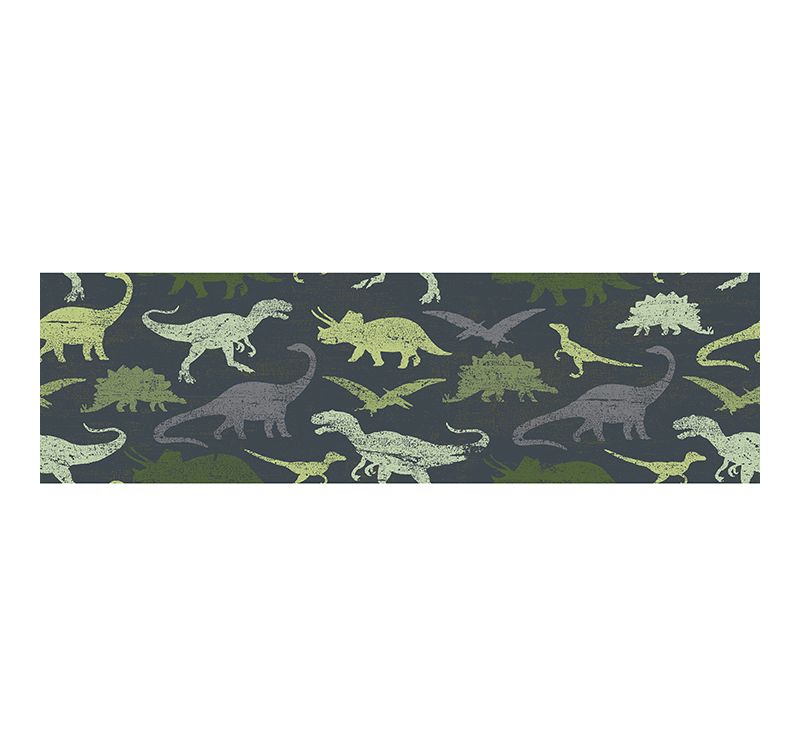 Tempaper Kids' Dinosaurs  Self-Adhesive Removable Borders Wallpaper Green
