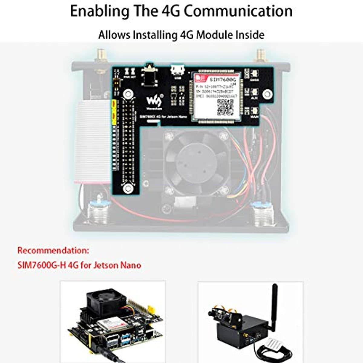 Jetson Nano Metal Case/Enclosure for Jetson Nano Developer Kit and B01(A02 & B01) with Camera Holder,Reset and Power Buttons, Support Single or Binocular Camera,Cooling Fan,Wireless-AC8265