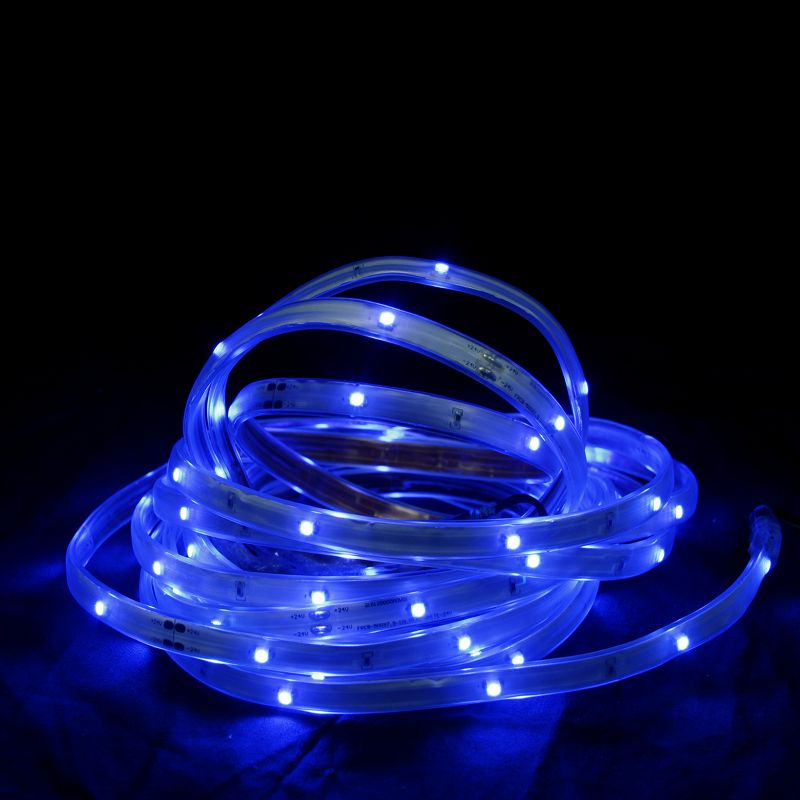 Northlight 18' Blue LED Outdoor Christmas Linear Tape Lighting - White Finish
