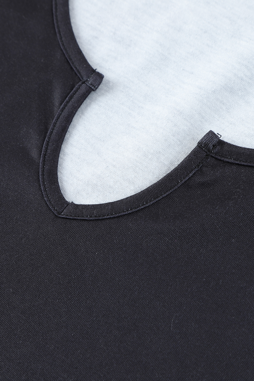 Black Gradient Leopard Split Neck Tank Top