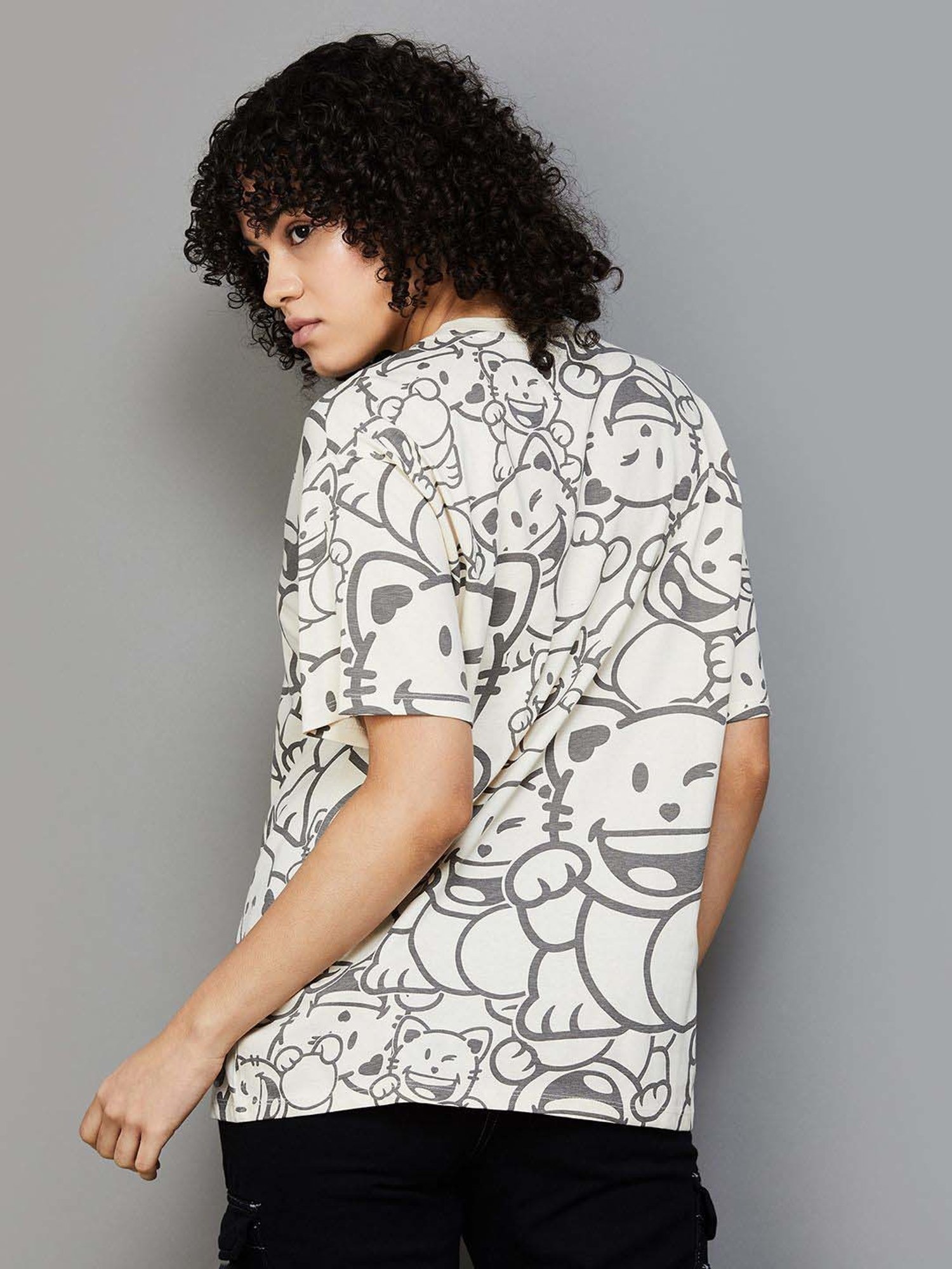 SmileyWorld Grey Cotton Printed T-Shirt