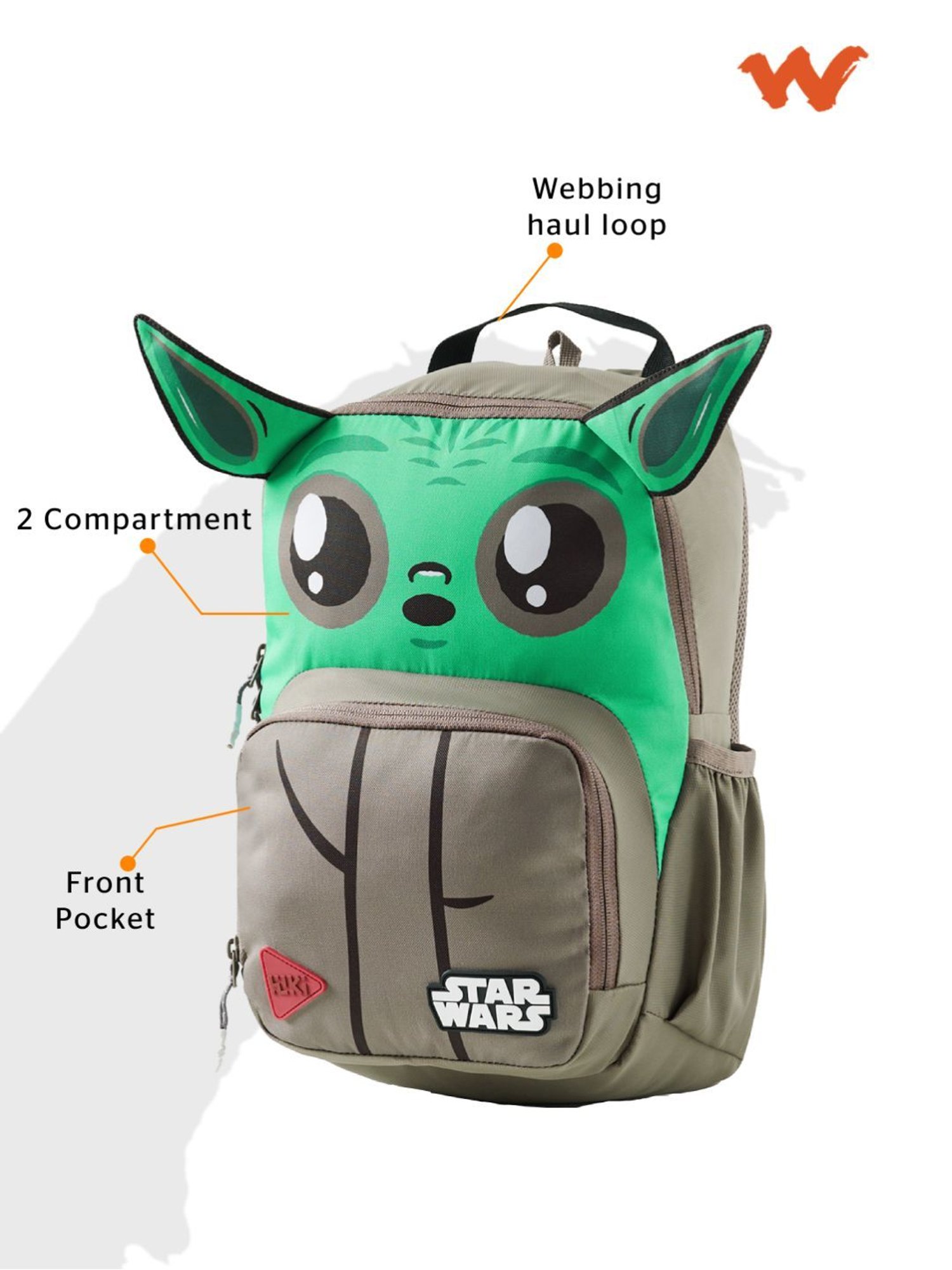 Wiki Back to School Champ 1 Beige & Green Polyester Printed Backpack - 11 Ltrs