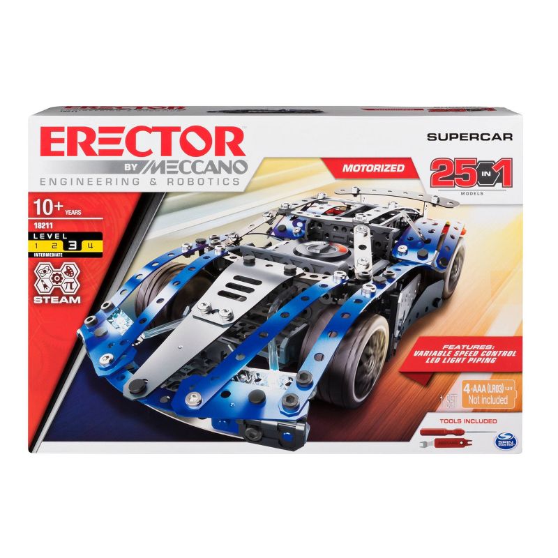 Erector by Meccano - SuperCar 25-in-1 STEM Building Kit