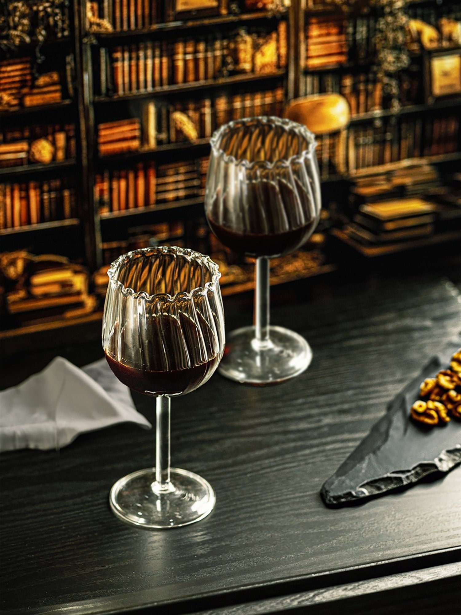 Trovea's Rose Shape Transparent Glass Wine Glass - Set of 4