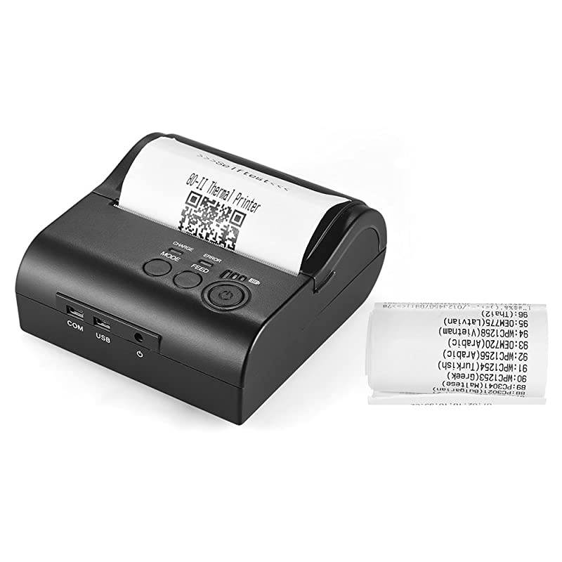 POS-8001DD 80mm Mini Portable Wireless Thermal Printer Receipt Bill Ticket POS Printing for Android iOS Windows