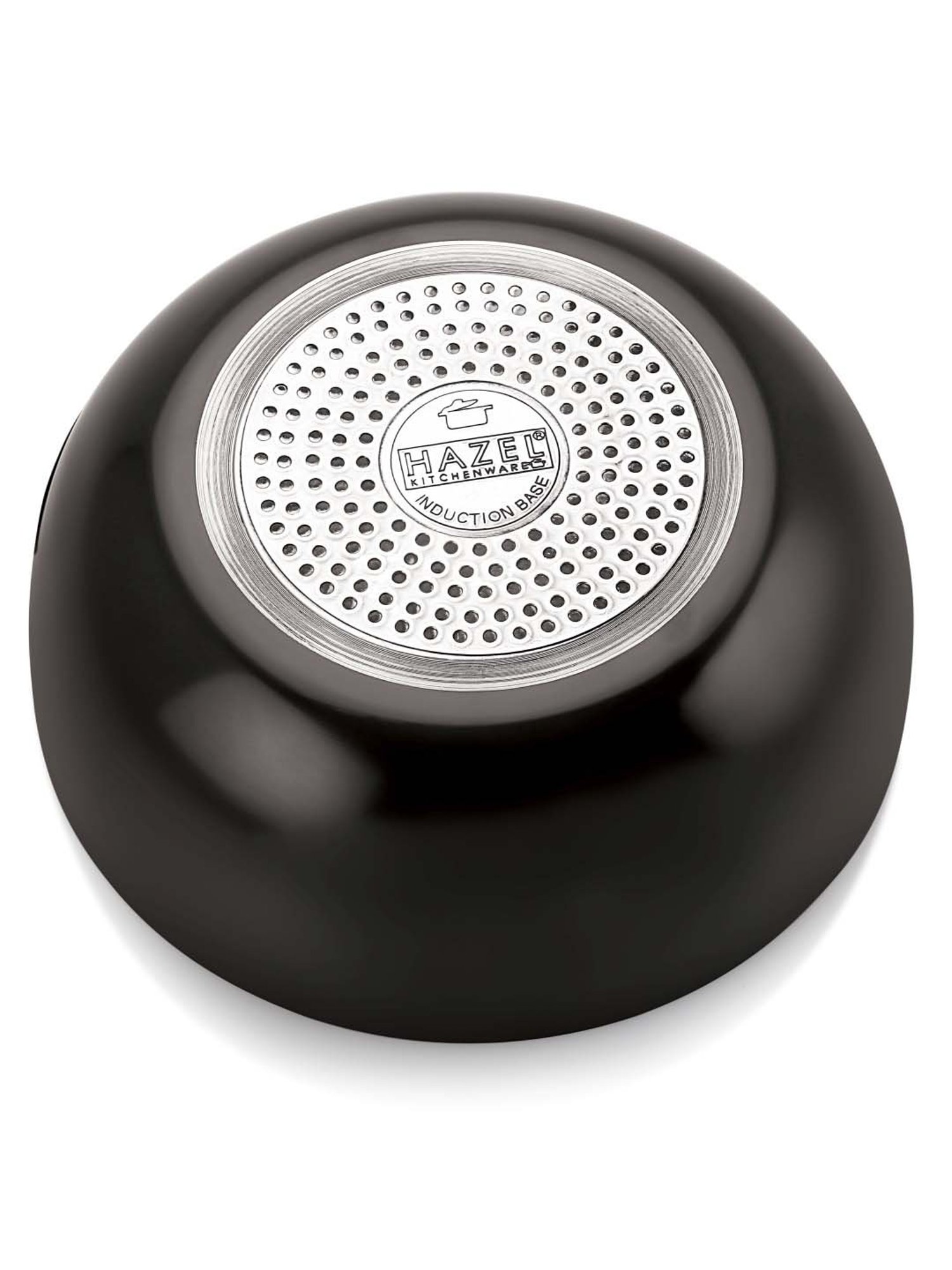 HAZEL 3mm Hard Anodised Tasra Aluminium Frying Tasla Kadai with Induction base, 4000 ml,Black