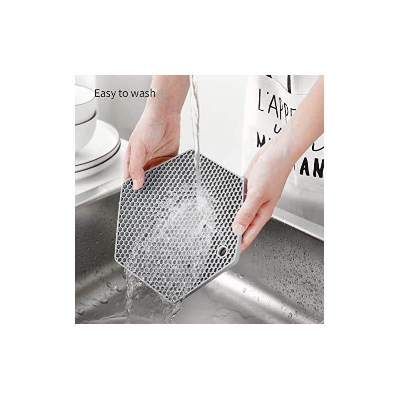 Packed Silicone Trivet Mats - DIY Different Size Dish Drying Mat, Hot Pot Holder for Pots & Pans, Non-Slip & Heat Resistant Kitchen Hot Pads for Countertops & Table,Teal