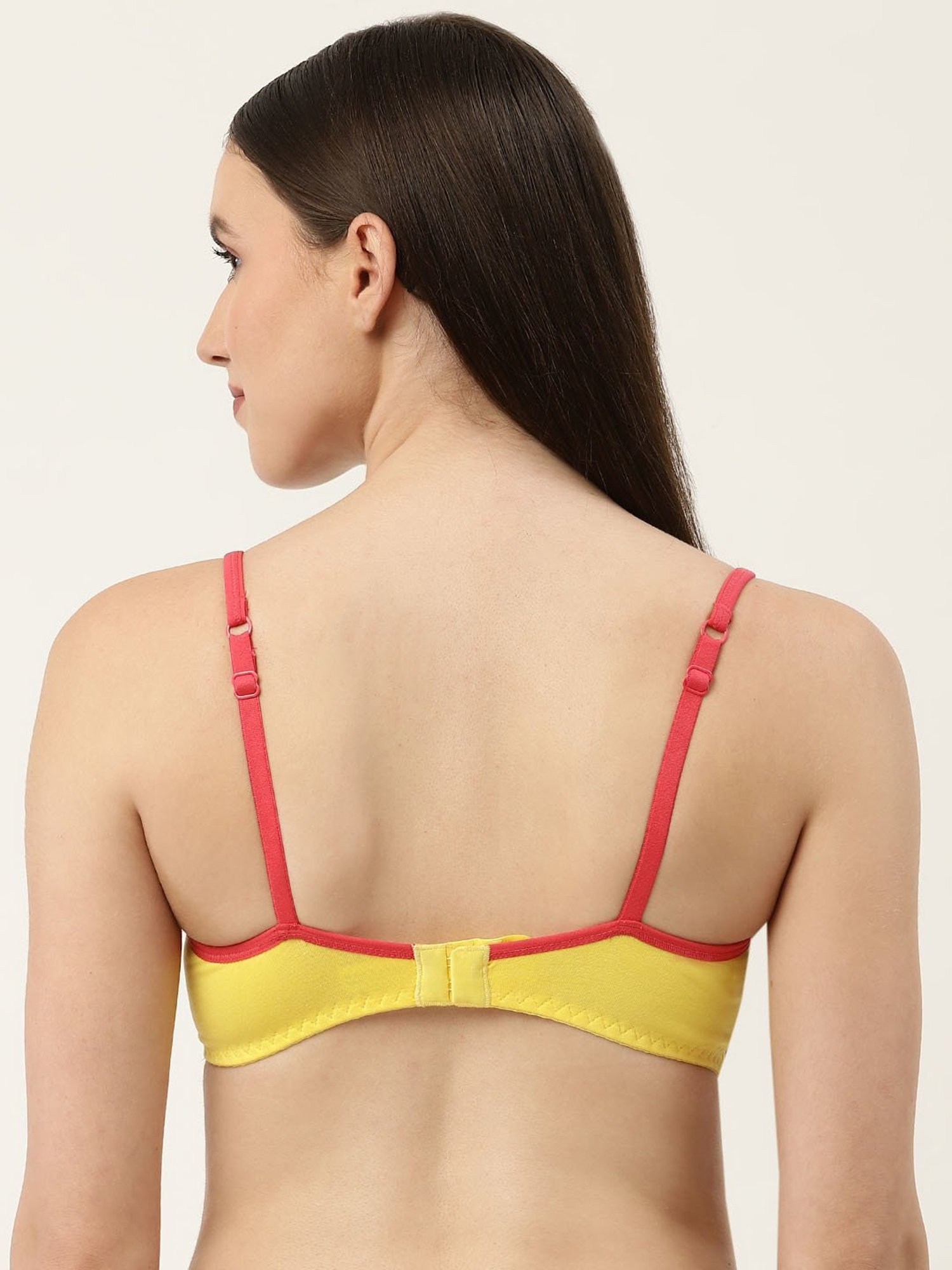 Leading Lady Yellow Cotton Full Coverage T-Shirt Bra