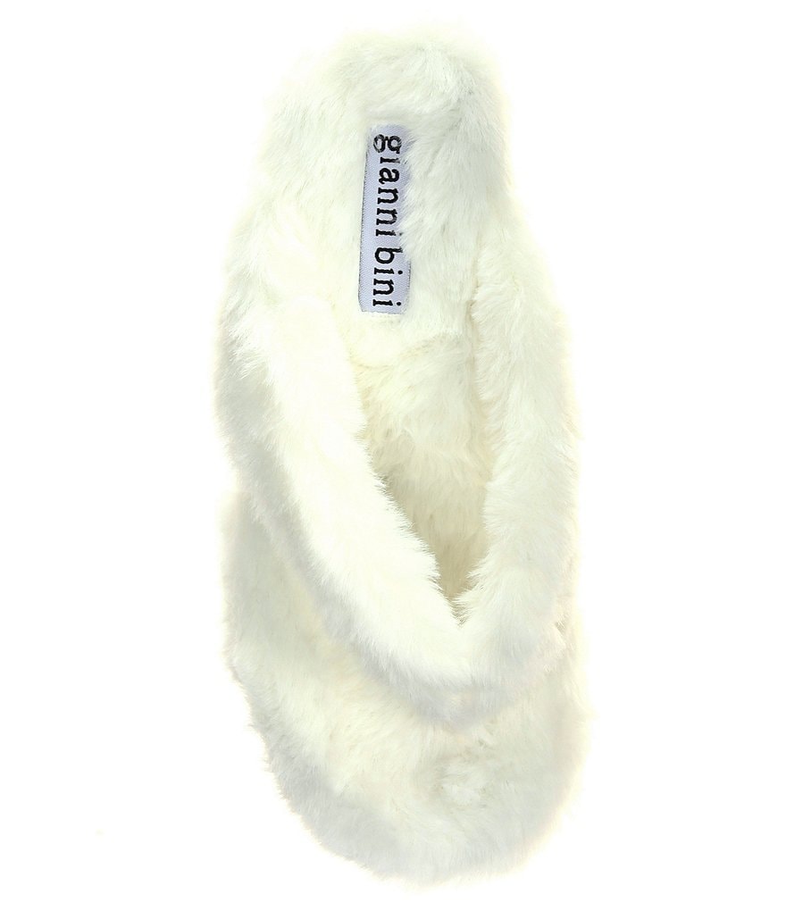 Gianni Bini Plushie Faux Fur Thong Wedges