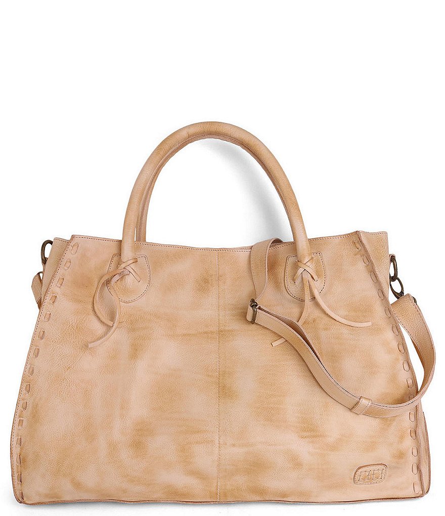 Bed Stu Rockaway Stitch-Detail Distressed Satchel Bag