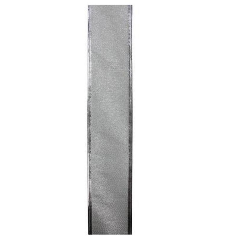 Northlight Textured Silver Christmas Wired Craft Ribbon 2.5" x 10 Yards