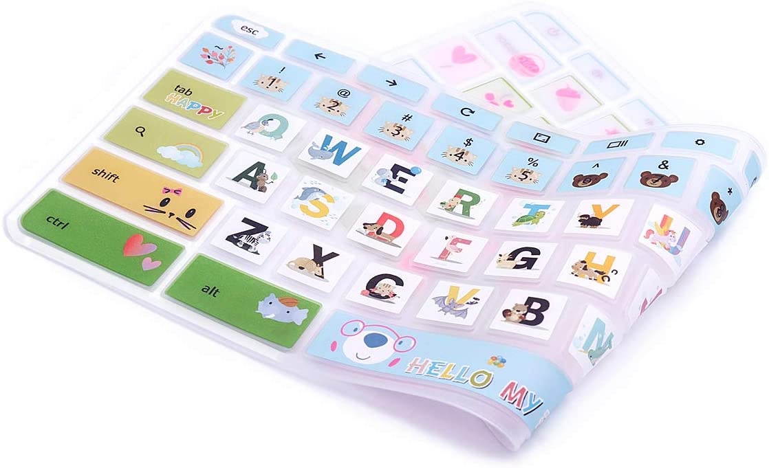 HRH Silicon Keyboard Cover for Lenovo Chromebook C330 11.6" 2019/2018 /ChromebookFlex 11 /Chromebook N20 N21 N22 N23 100e 300e 500e 11.6"/Chromebook N42 N42-20 14 inch,Cartoon Animal World